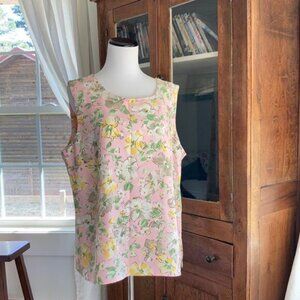 N Touch Pink Floral Print Shell, Size XL
